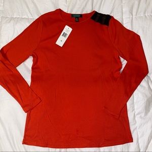 Ralph Lauren Women Ribbed Long Sleeve Top Sz 1X